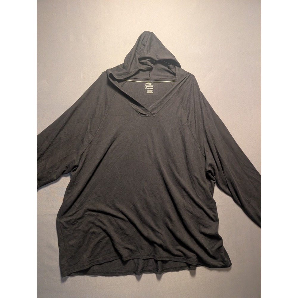 JMS Just My Size Active Hoodie Womens 5X (30/32W) Black Raglan Sleeve Workout